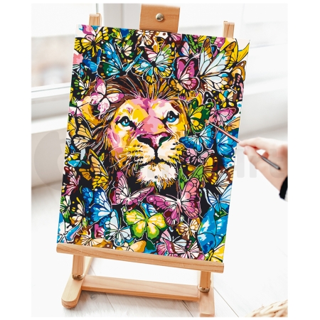 Lion and butterflies