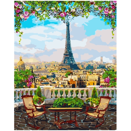 Balkons ar skatu uz Parīzi