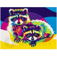 Colorful Raccoons