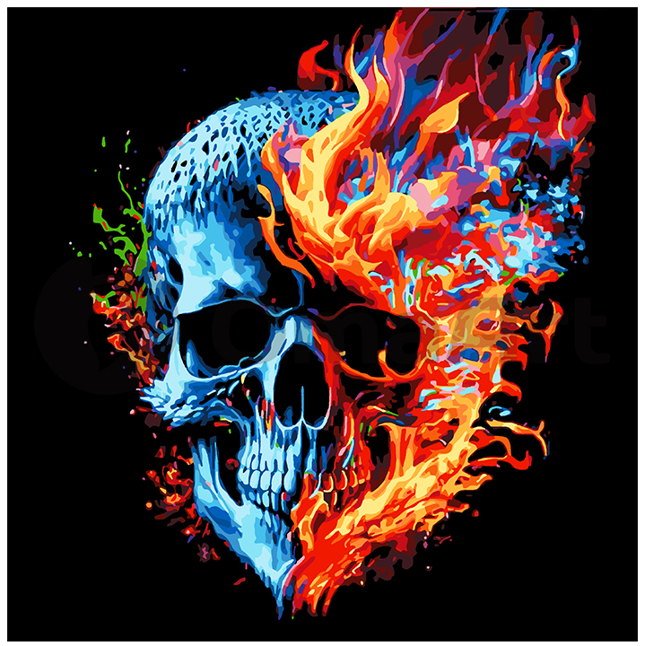 Skull on fire