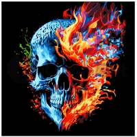 Skull on fire