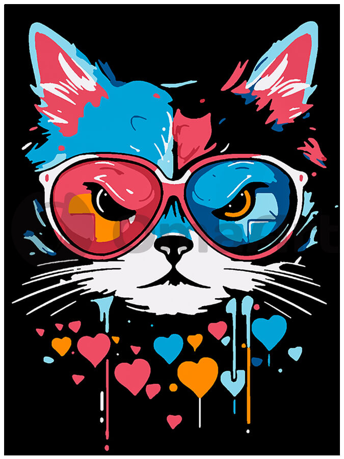 Cat with glasses