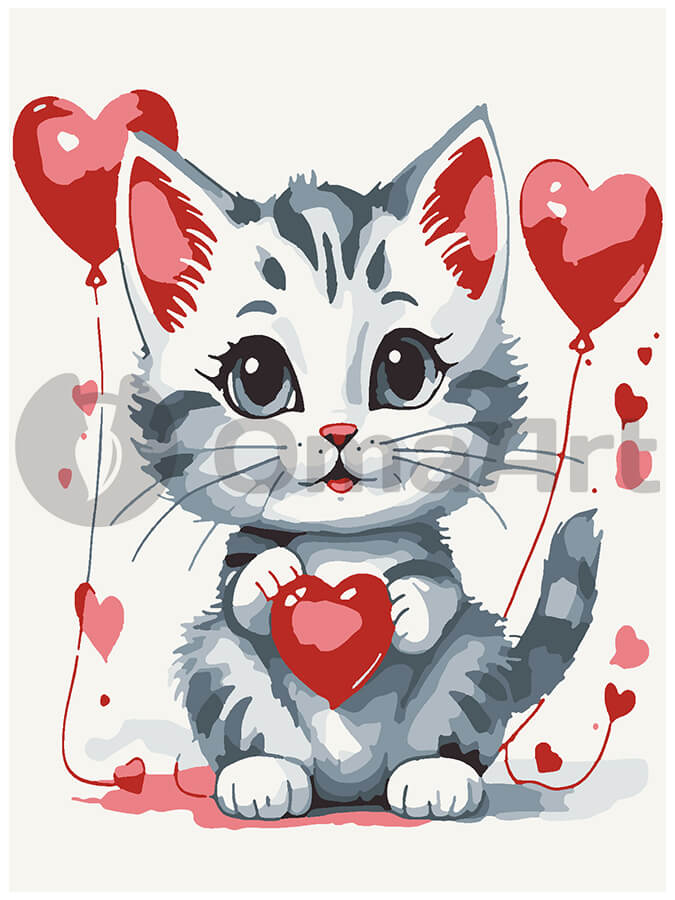 Cat with a heart