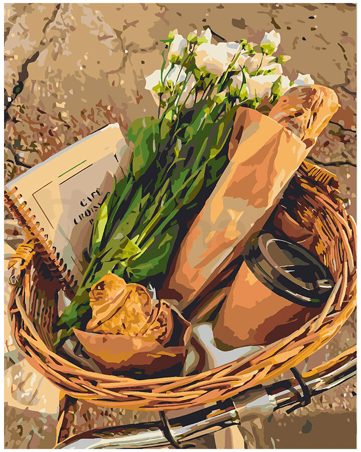 Bouquet in a basket