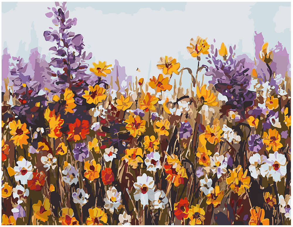 Krāsošana pēc numuriem: Lauku ziedi