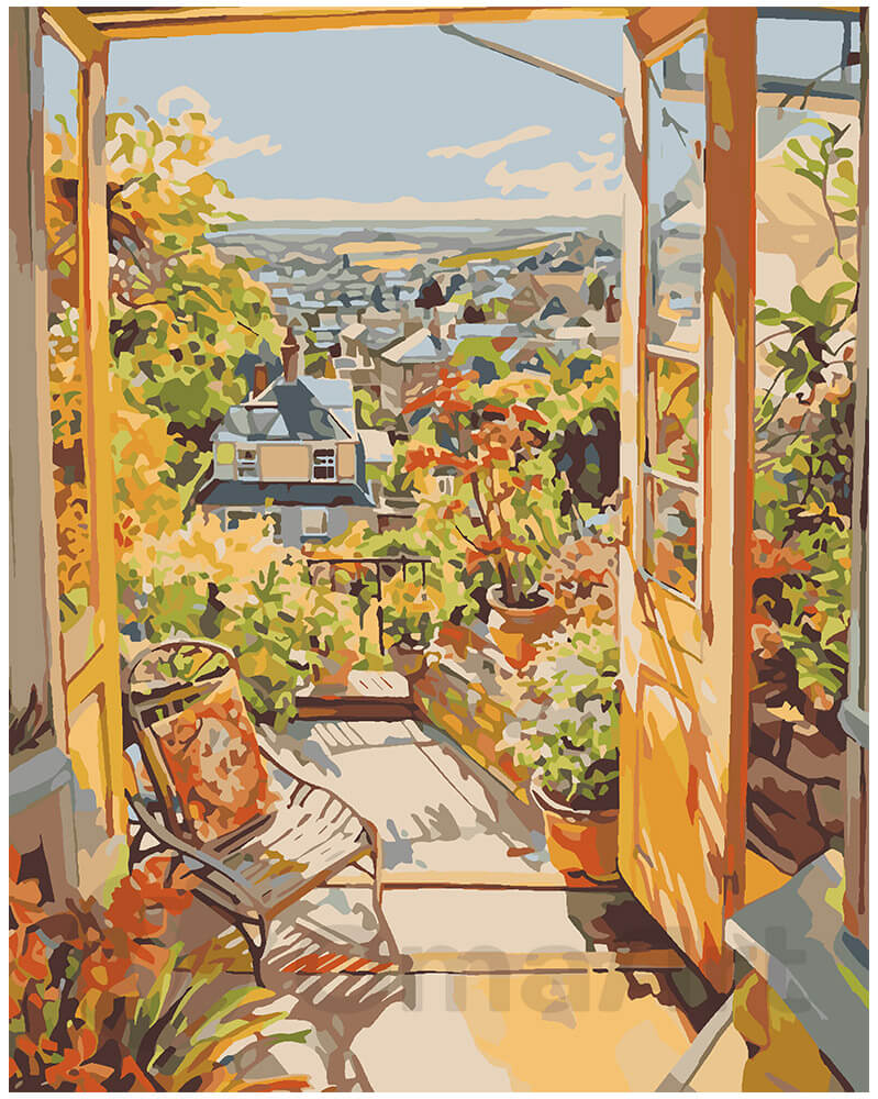 Картина по номерам: Уютный вид из окна