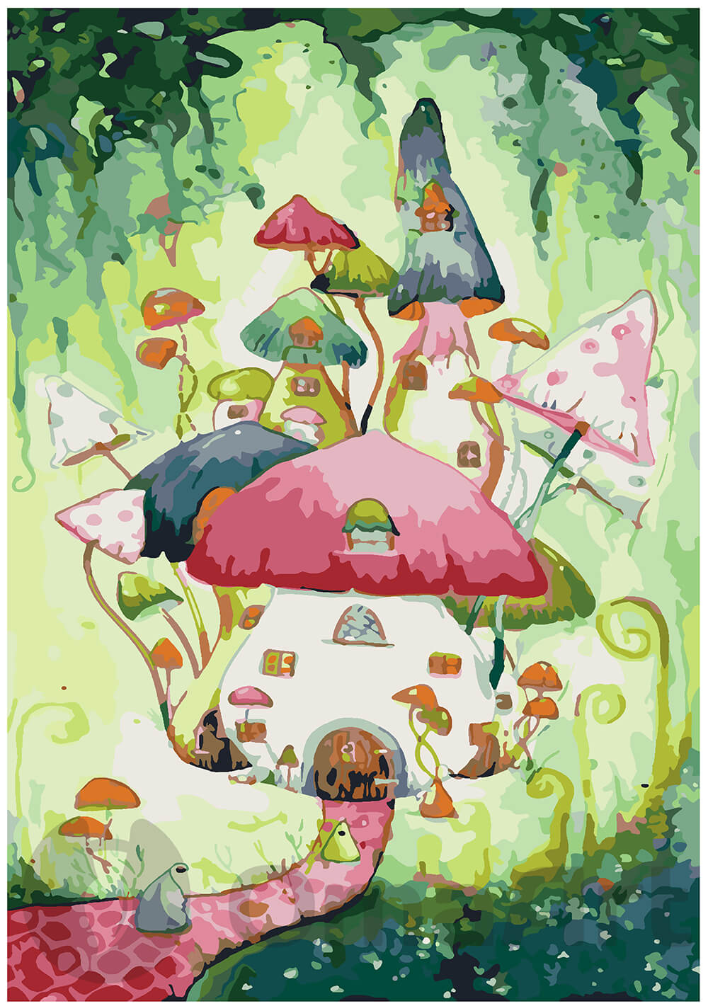 Картина по номерам "Волшебный грибной домик