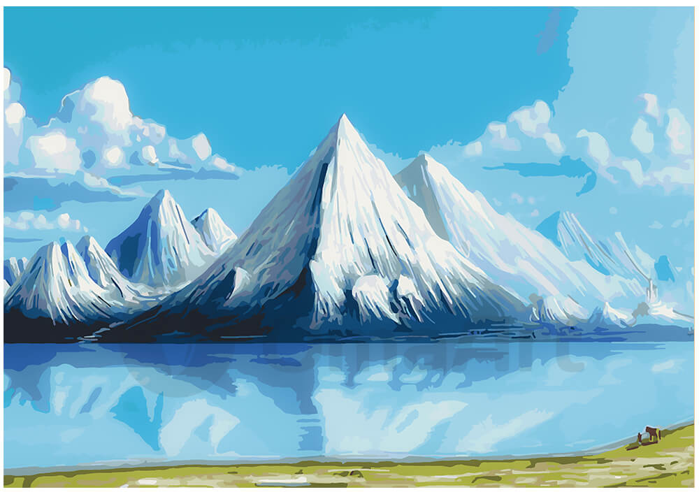 Numeromaalaus "Vuorten Sininen