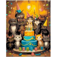 Tapyba pagal numerius: Katės švenčia gimtadienį