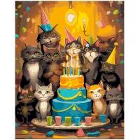 Paint by Numbers: Cats' Birthday Bash