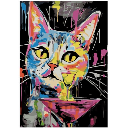 Картина по номерам: Весёлая кошачья вечеринка