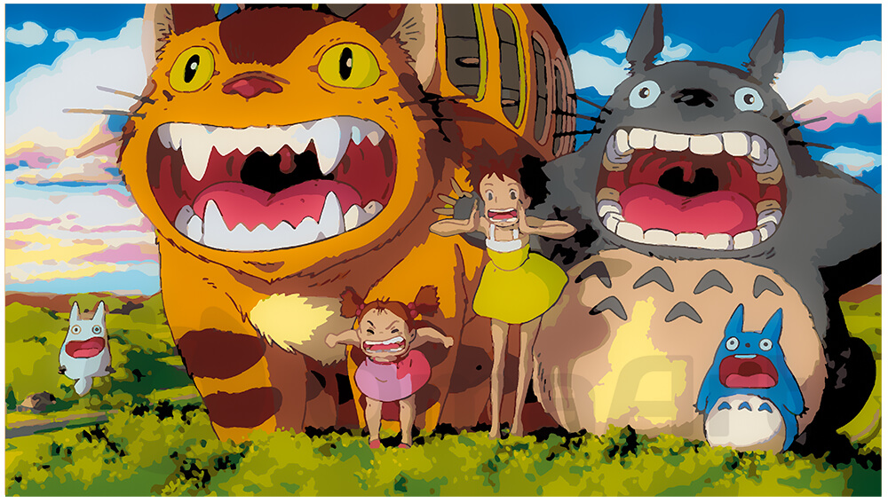 Totoro's Jubilant Journey: Paint-by-Numbers Ensemble