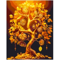 Благосостояние в Цвету: Денежное Дерево Набор для Раскраски по Номерам