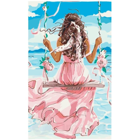 Swing Into Pink: A Dreamy Swing Girl Paint-by-Numbers Kit