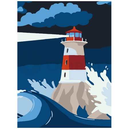 Lighthouse in the Evening Storm