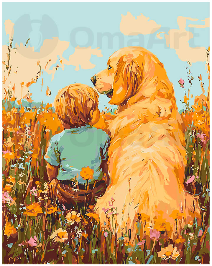 Мальчик и лабрадор