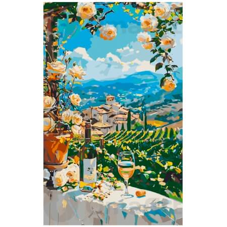 Ruusut Toscanan viinitarhojen yllä