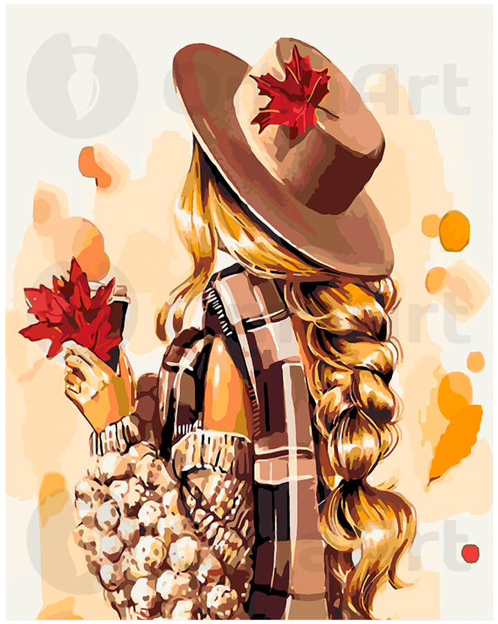 Meitene ar kļavas lapu