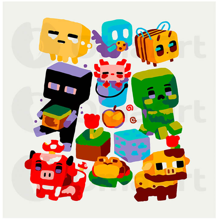 Pikseļu radības kuba pasaulē