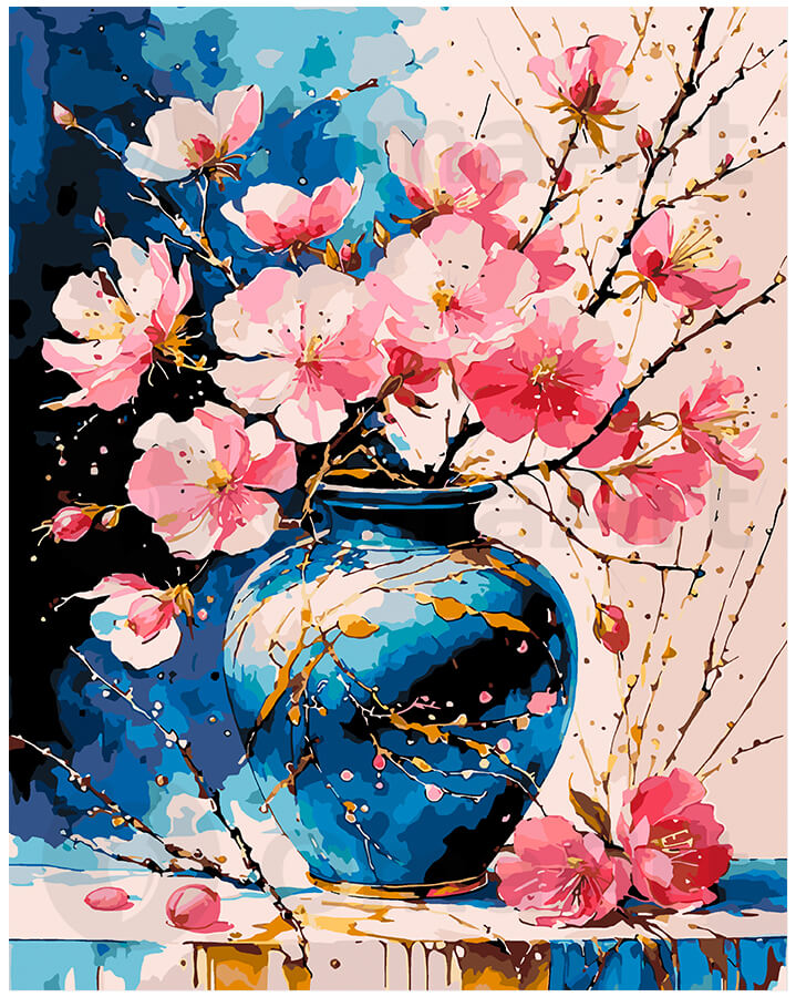 Sakura sinises portselanis