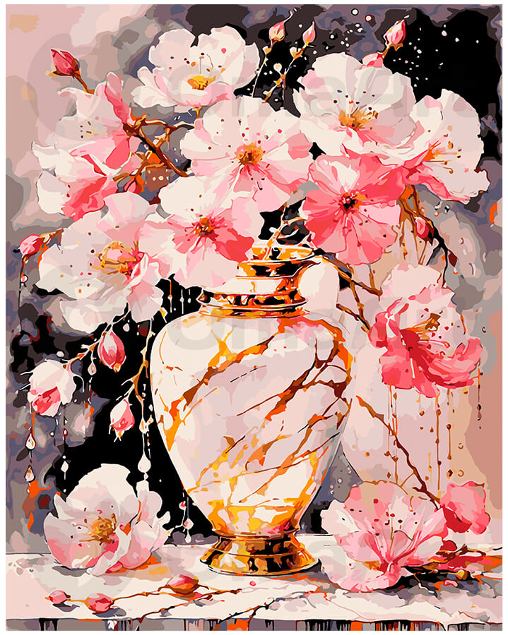 Sakura valges portselanis