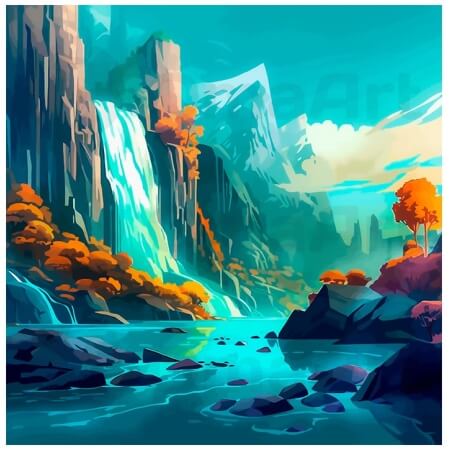 Бирюзовый водопад