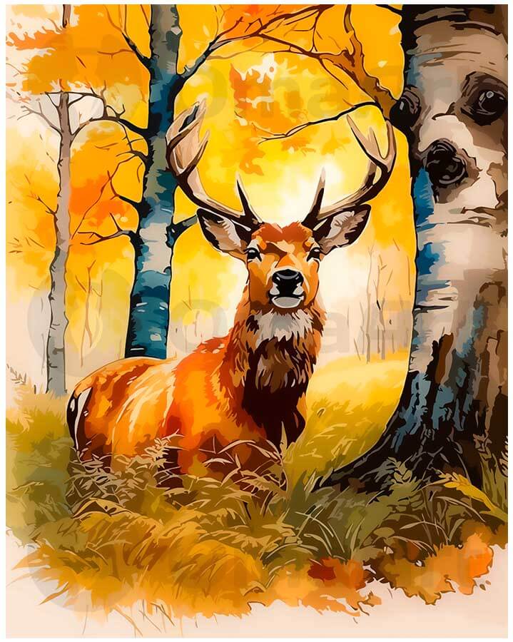 Peura kultaisessa metsässä