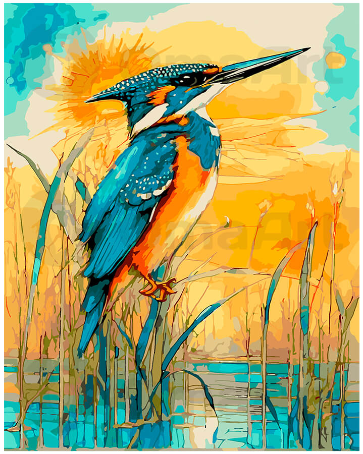 Kingfisher at Sunset