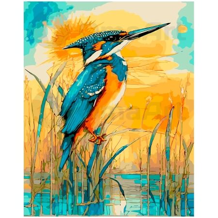 Kingfisher at Sunset