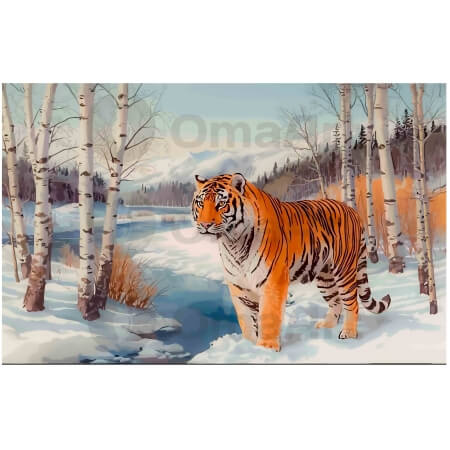 Tģeris ziemas mežā