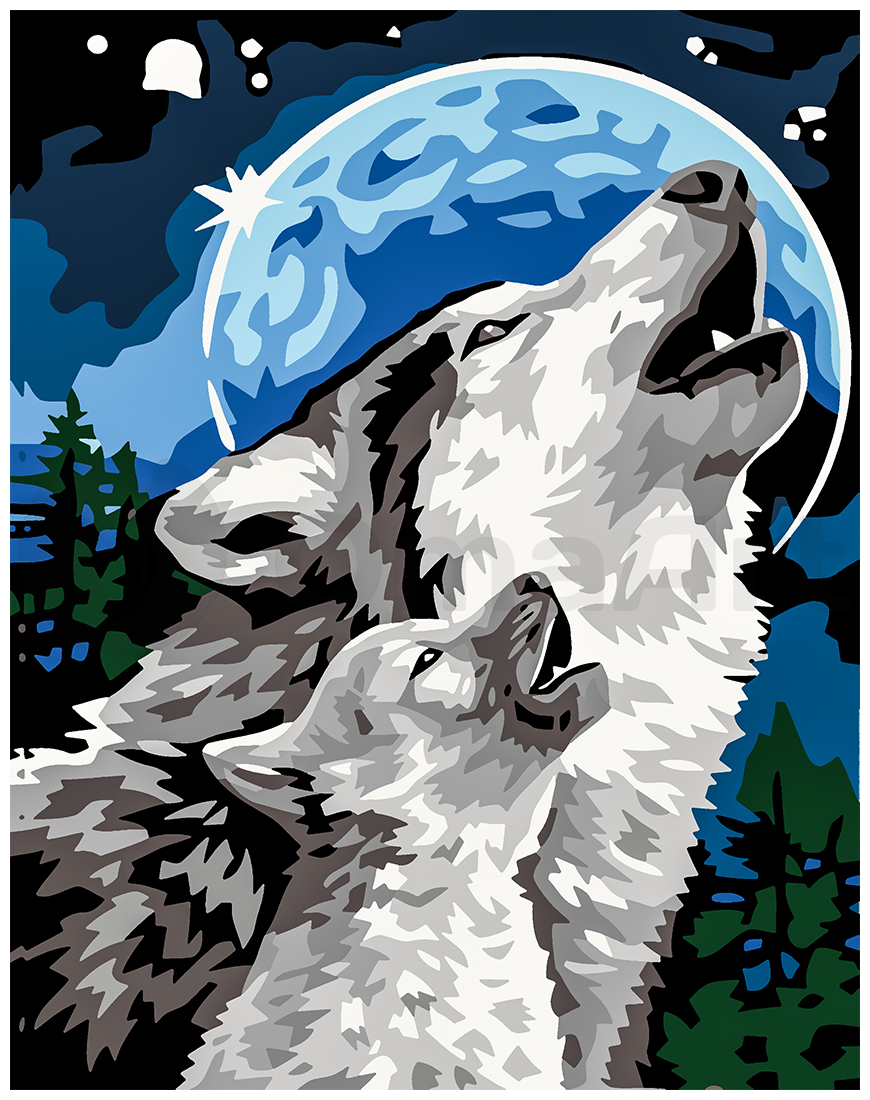 Wolves under the moon