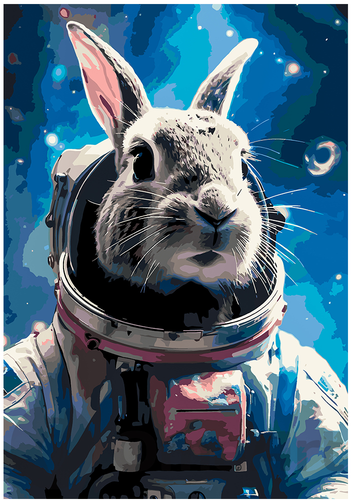 Hare astronaut 35x50