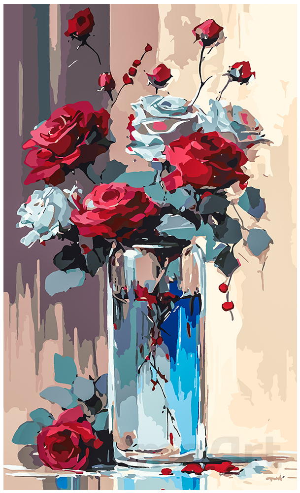 Sarkanas rozes ar mīlestību 30x50