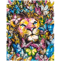 Lion and butterflies