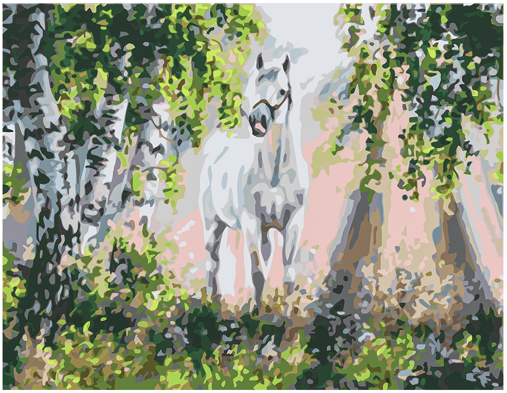 A horse in the woods
