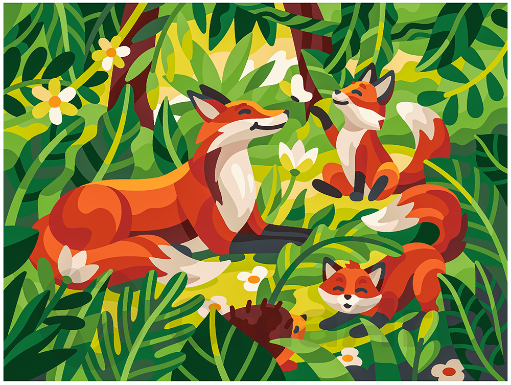 Foxes family