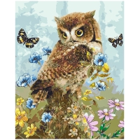 Owl and butterflies