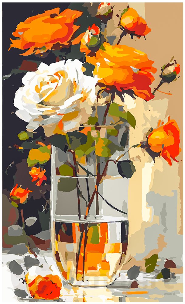 Orange roses with love 30x50