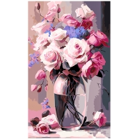 Rožinės rožės su meile 30x50