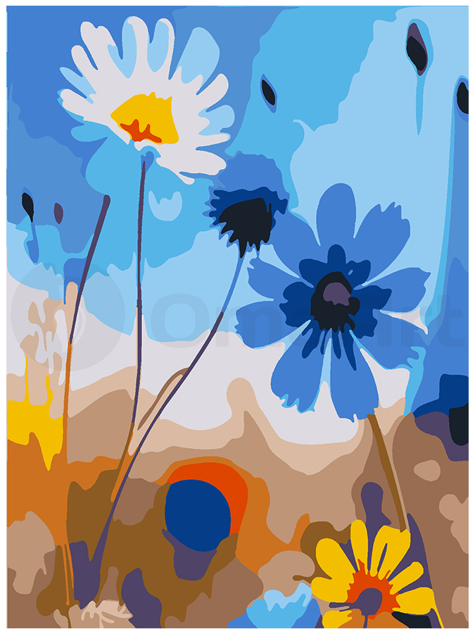 Chamomile and cornflower