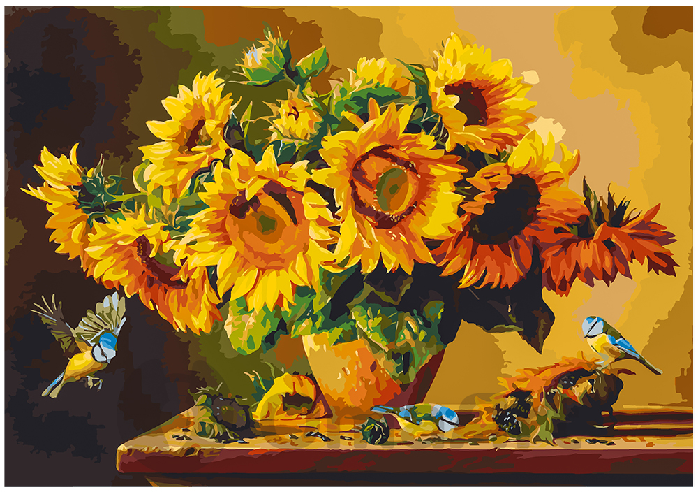 Still life of sunflowers 34x49