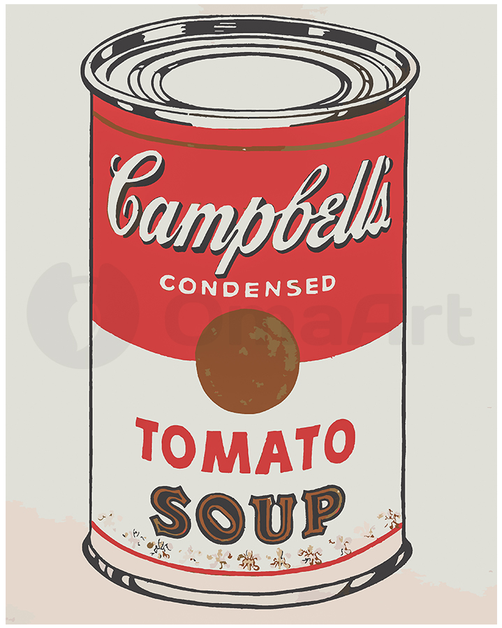 Tomaatti Supp Andy Warhol